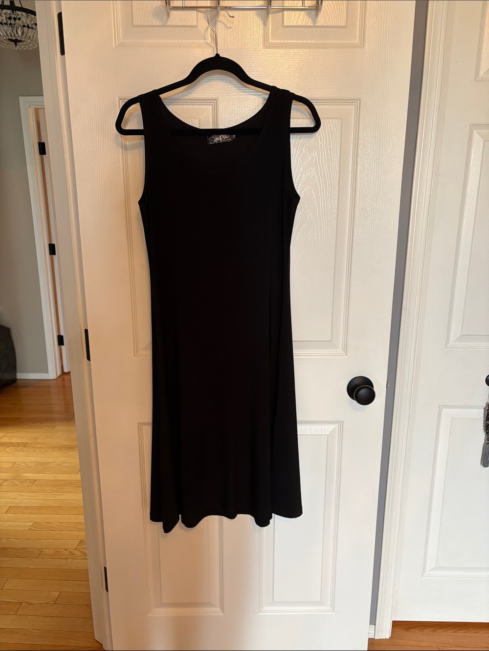 Sympli Black Sleeveless Midi Dress